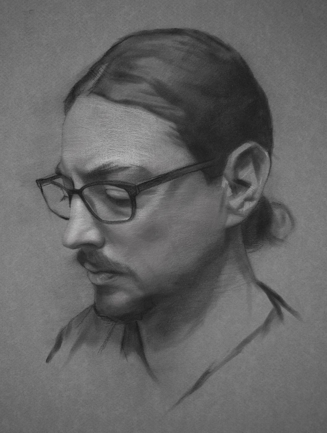 david kassan self-portrait drawing