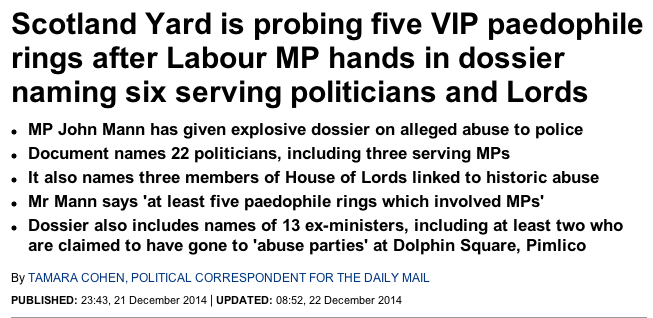 politicians peadophile rings