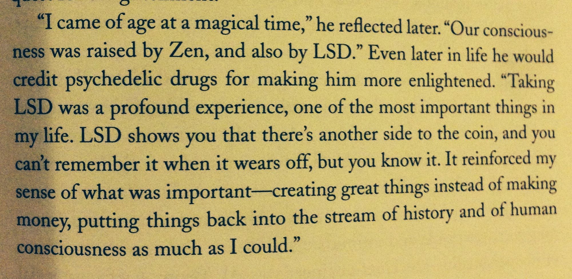 steve jobs talking about LSD