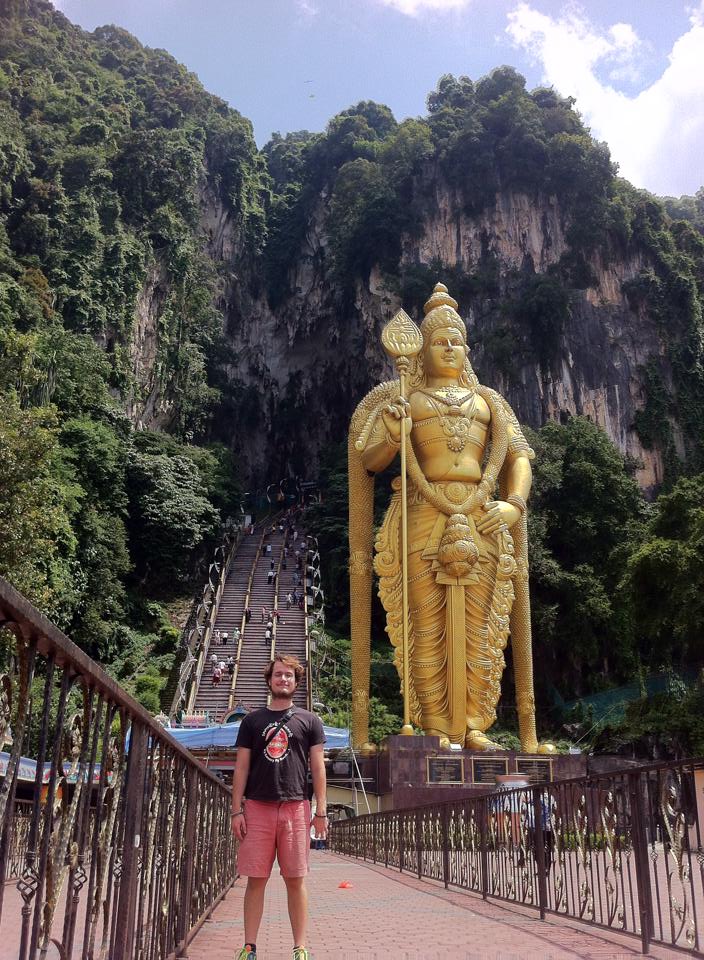 Visiting Batu Caves in Malaysia.