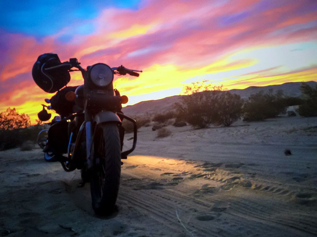motorbike sunset justin alexander