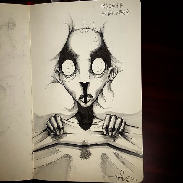 mental illness drawings insomnia