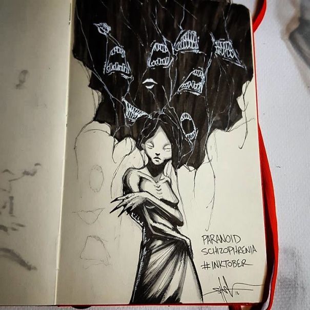 mental illness drawings paranoid schizophrenia