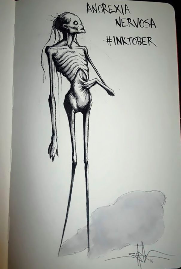 mental illness drawings Anorexia Nervosa Disorder