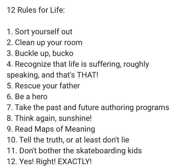 jordan peterson's 12 rules meme